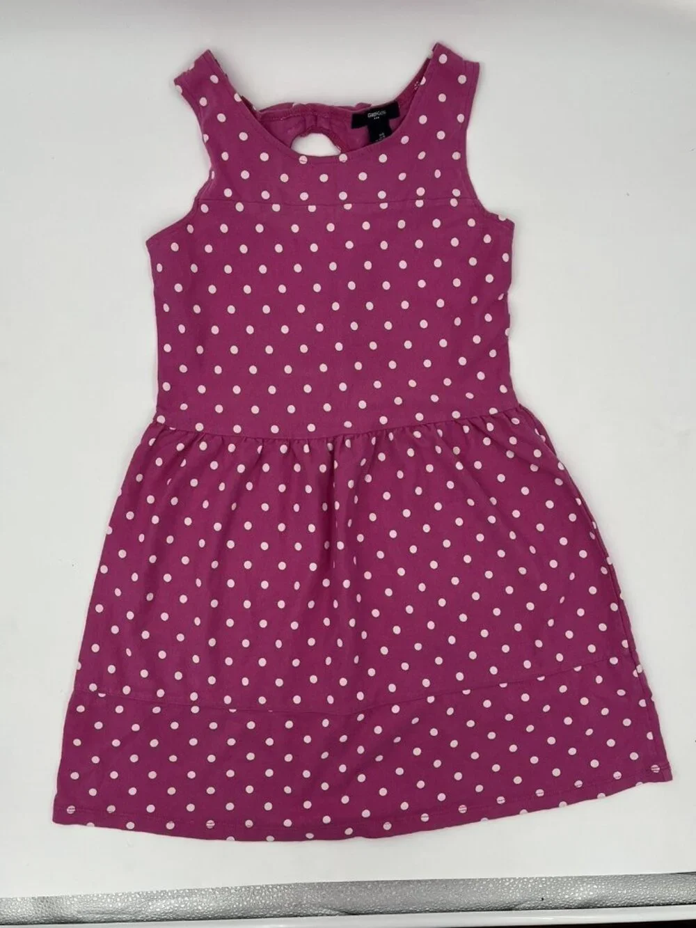 Gap Kids Pink Polka Dot Tank Top Dress Size Large Bow